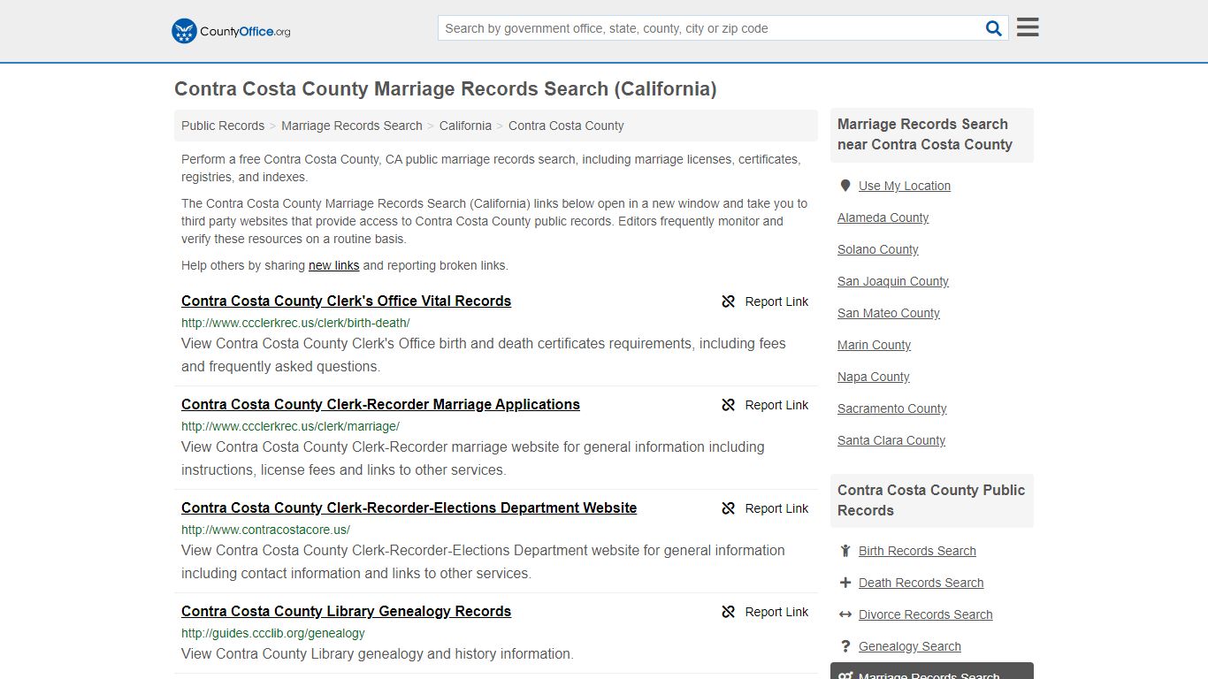 Marriage Records Search - Contra Costa County, CA ...